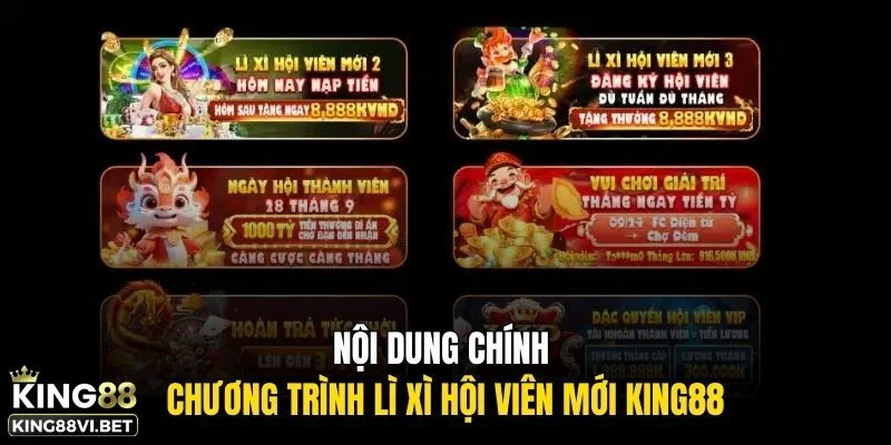 Nội dung khuyến mãi lì xì hội viên mới King88